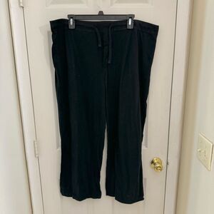 Standard James Perse Women’s Wide Leg Sweatpants Size 4 XL Black Flowy Cotton